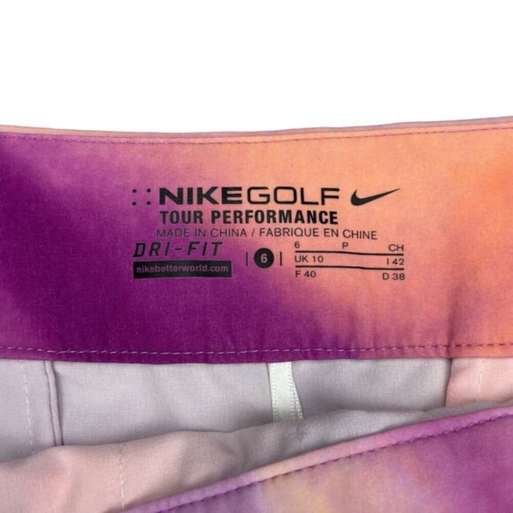 NIKE Golf Tour Performance Dri-Fit Skirt Sz 6 Purple Orange - Picture 5 of 7